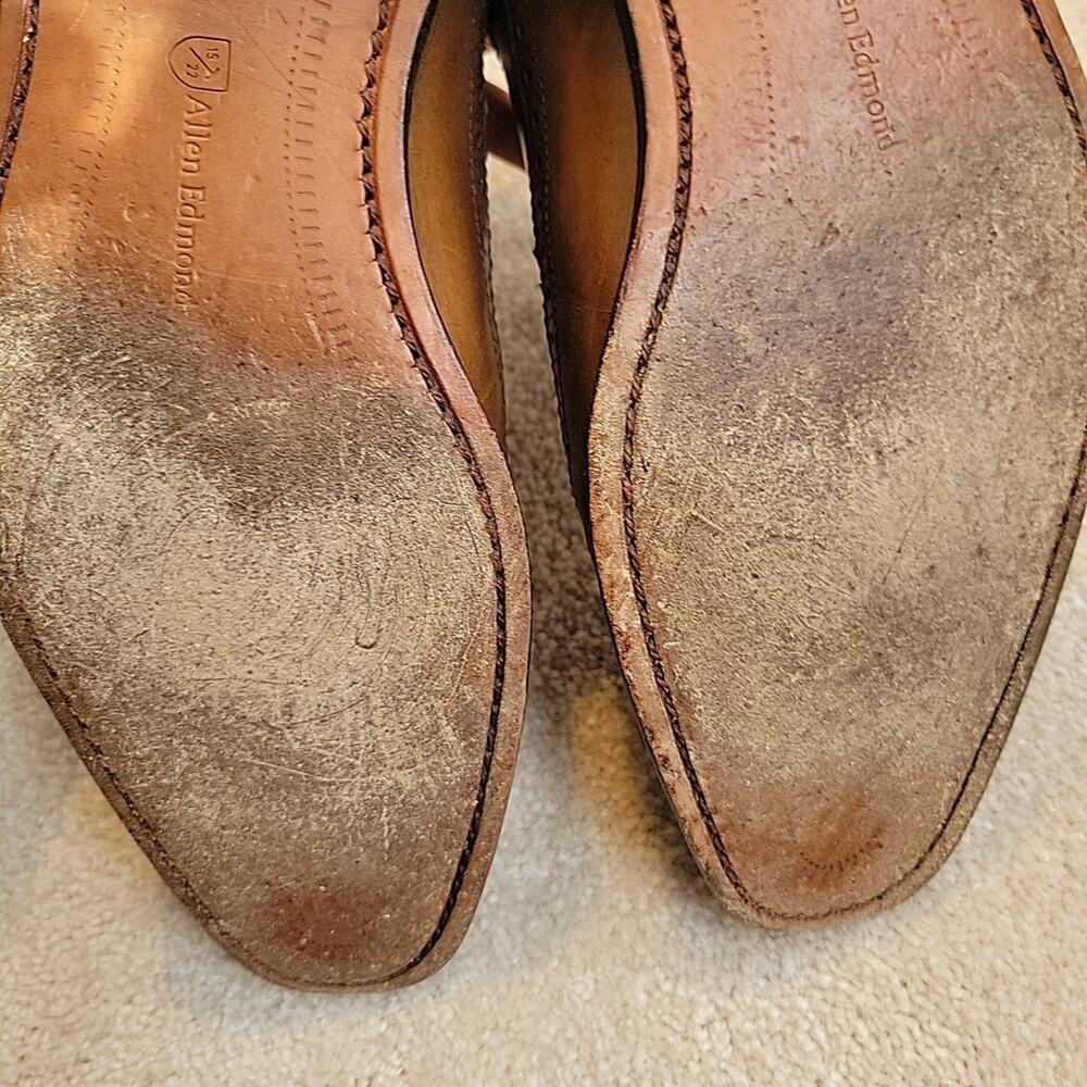 Allen Edmonds Larchmont Wingtip Brogue Brown Lace-up Oxford Shoe Men's Sz 10 D - Picture 6 of 11
